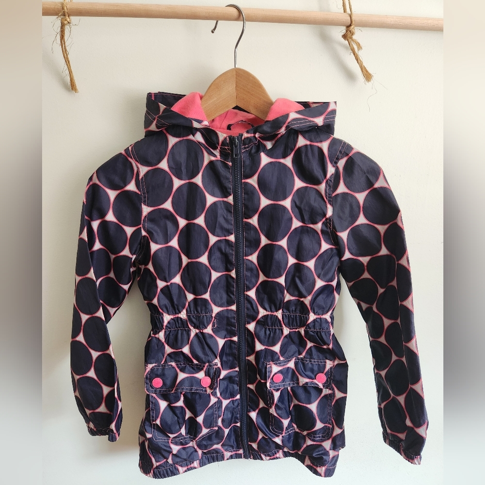 Nicole Miller blue and pink polka dot child's jacket